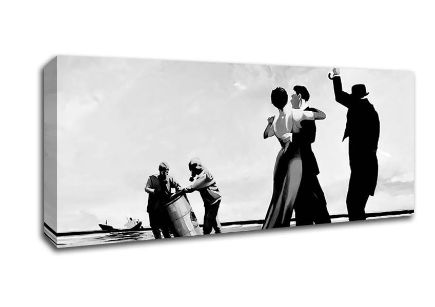 Picture of Toxic Waste Dance B n W Panoramic Canvas Wall Art