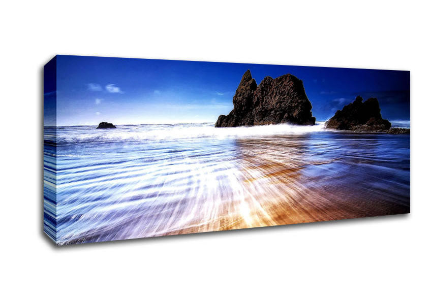 Picture of Retreating Wave Panoramic Canvas Wall Art