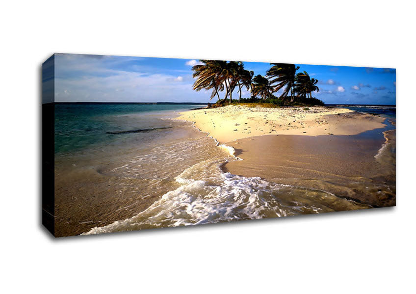 Picture of Sandy Island Caribbean Panoramic Canvas Wall Art