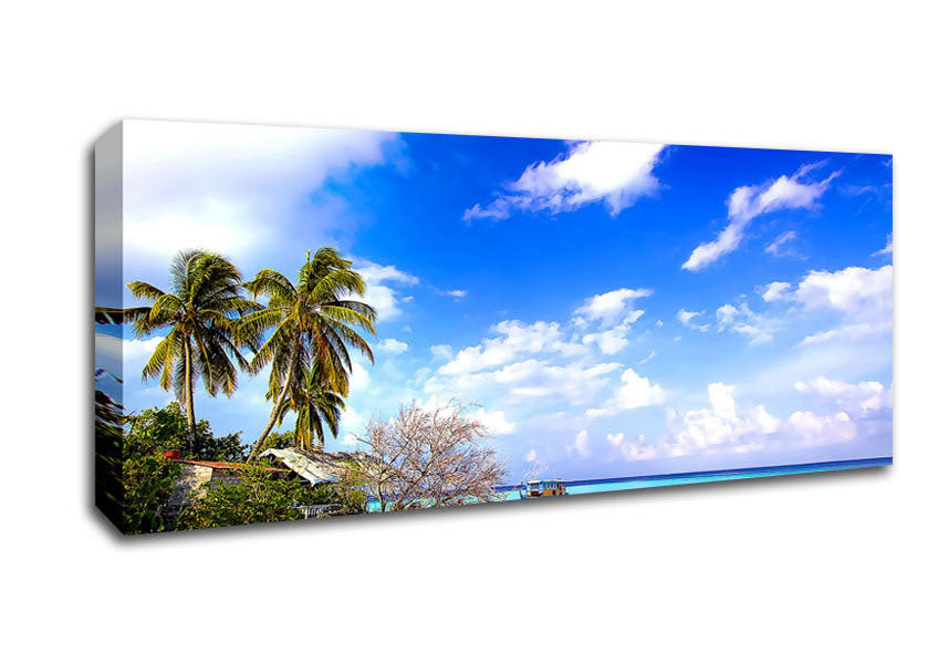Picture of Pull Up On The Beach Side Panoramic Canvas Wall Art