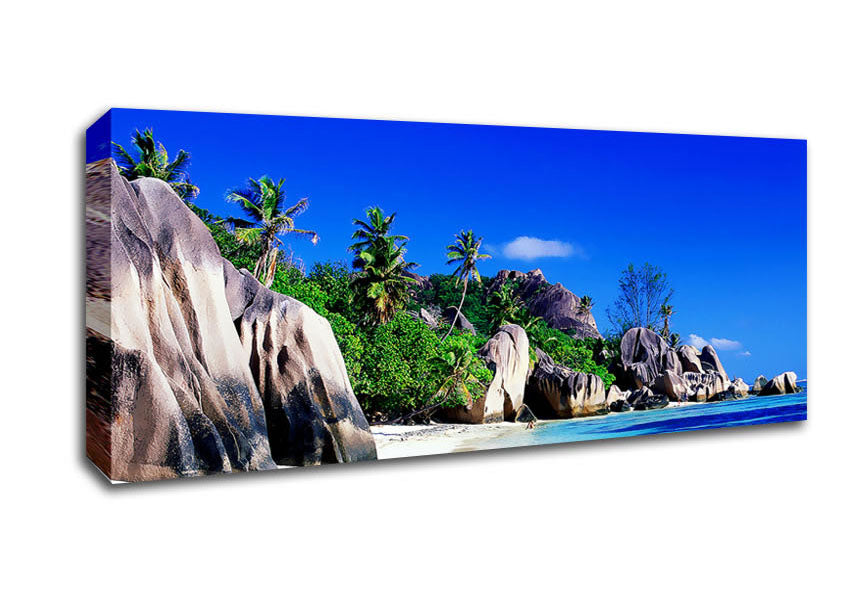 Picture of Paradise Island Rocks Panoramic Canvas Wall Art