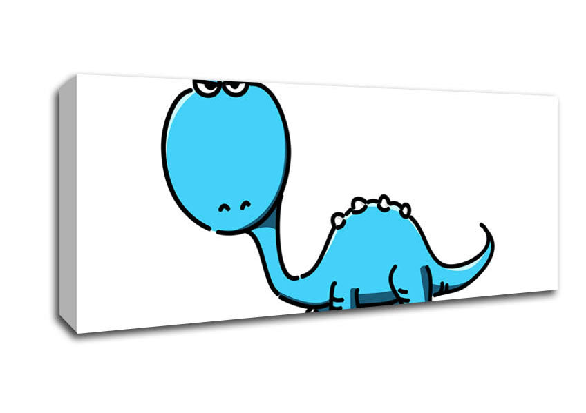 Picture of Dinosaur Not Impressed White Panoramic Canvas Wall Art