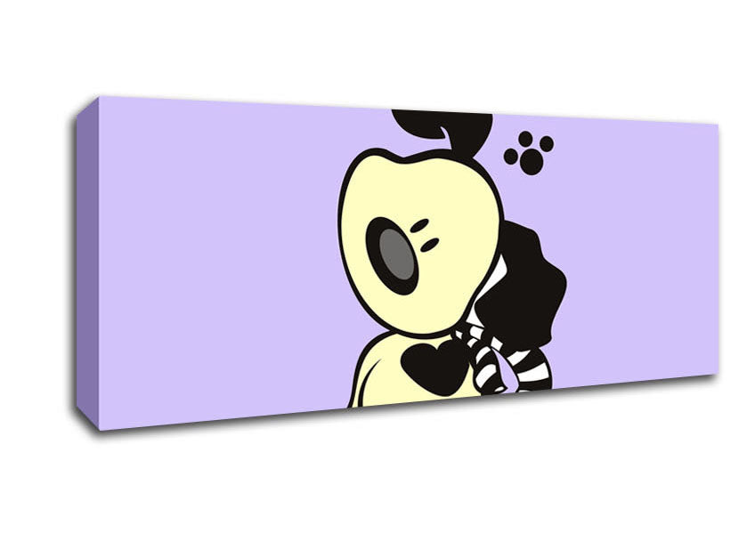 Picture of Dog Paw Print Scarf Lilac Panoramic Canvas Wall Art