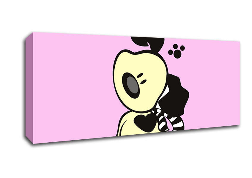 Picture of Dog Paw Print Scarf Pink Panoramic Canvas Wall Art