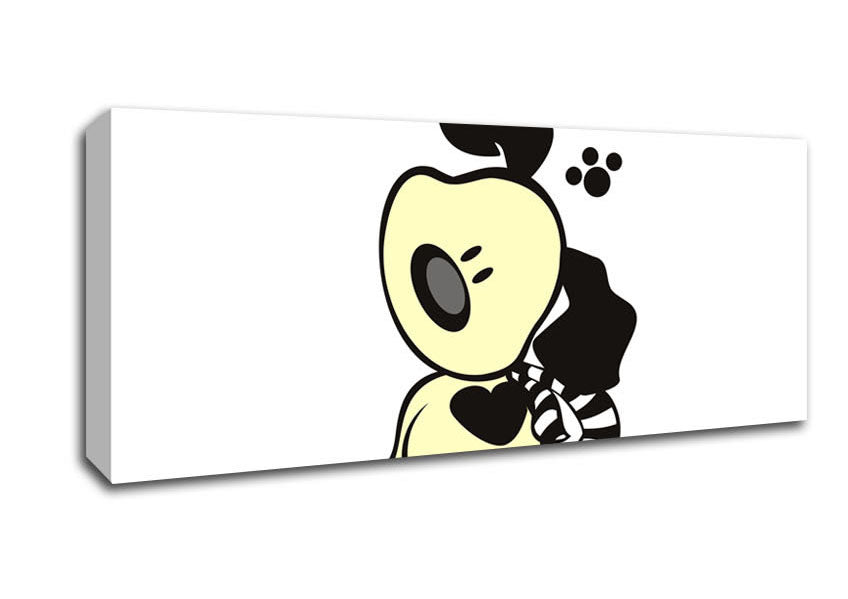 Picture of Dog Paw Print Scarf White Panoramic Canvas Wall Art
