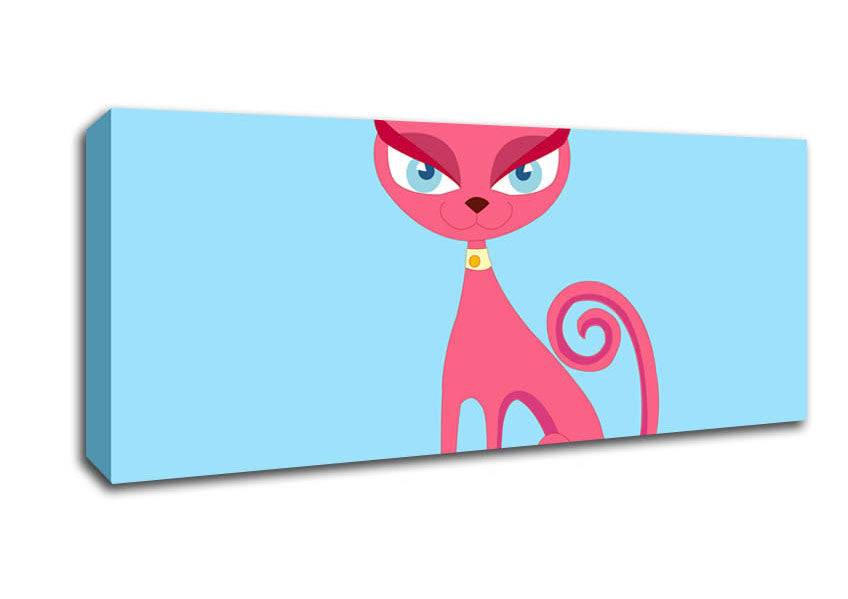 Picture of Posh Cat Baby Blue Panoramic Canvas Wall Art