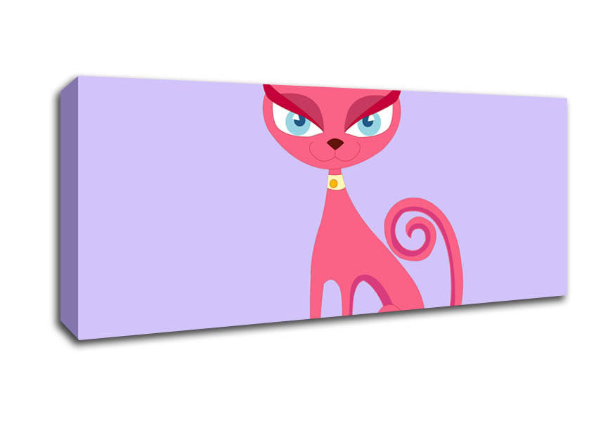 Picture of Posh Cat Lilac Panoramic Canvas Wall Art