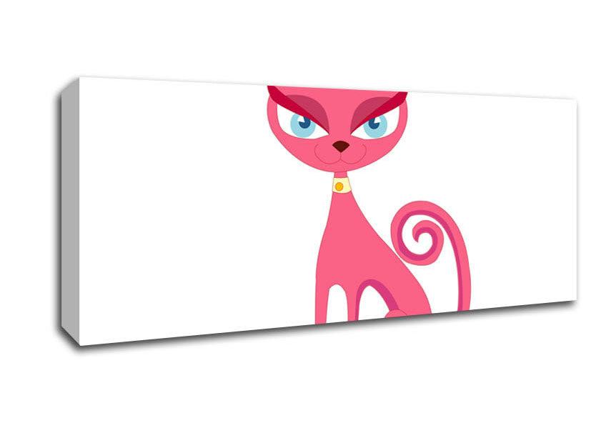 Picture of Posh Cat White Panoramic Canvas Wall Art