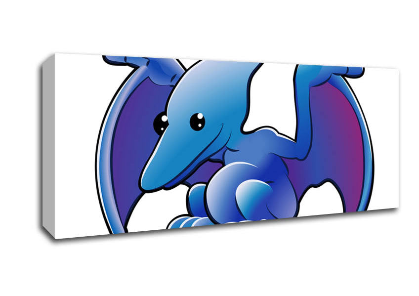 Picture of Pterodactyl Dinosaur White Panoramic Canvas Wall Art
