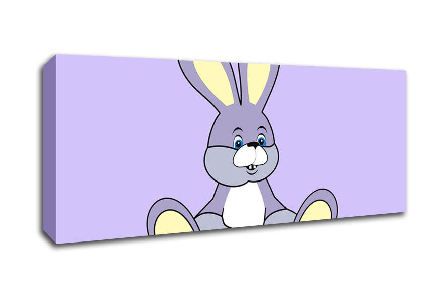 Picture of Rabbit Sitting Down Lilac Panoramic Canvas Wall Art