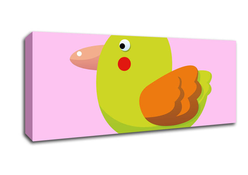 Picture of Red Spot Bird Pink Panoramic Canvas Wall Art