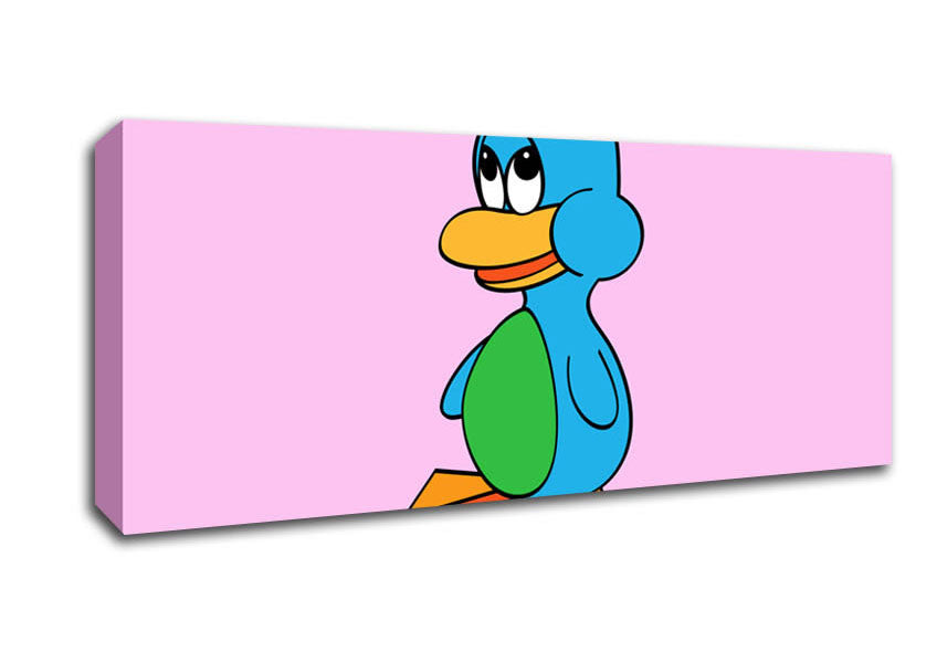 Picture of Sad Duck Pink Panoramic Canvas Wall Art