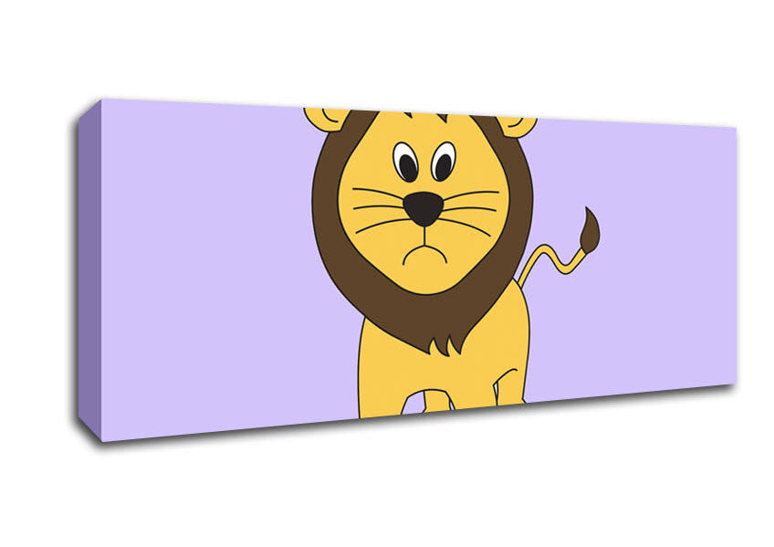 Picture of Sad Lion Lilac Panoramic Canvas Wall Art