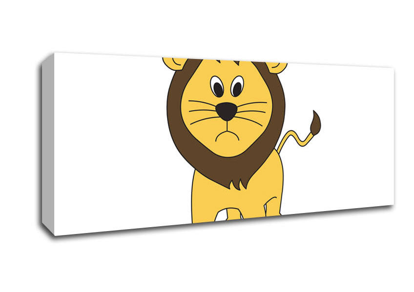 Picture of Sad Lion White Panoramic Canvas Wall Art