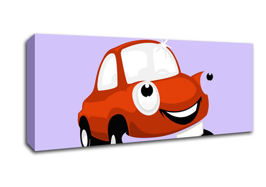Picture of Smiling Clean Car Lilac Panoramic Canvas Wall Art