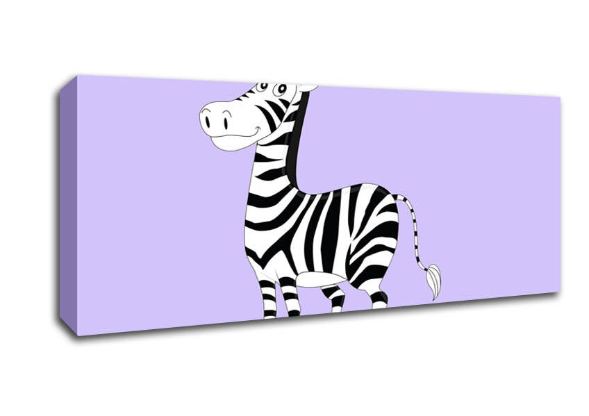 Picture of Standing Zebra Lilac Panoramic Canvas Wall Art