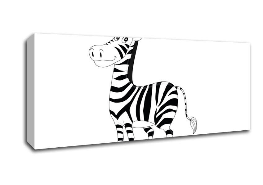 Picture of Standing Zebra White Panoramic Canvas Wall Art