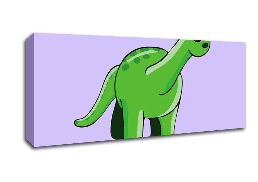 Picture of Suprised Dinosaur Lilac Panoramic Canvas Wall Art