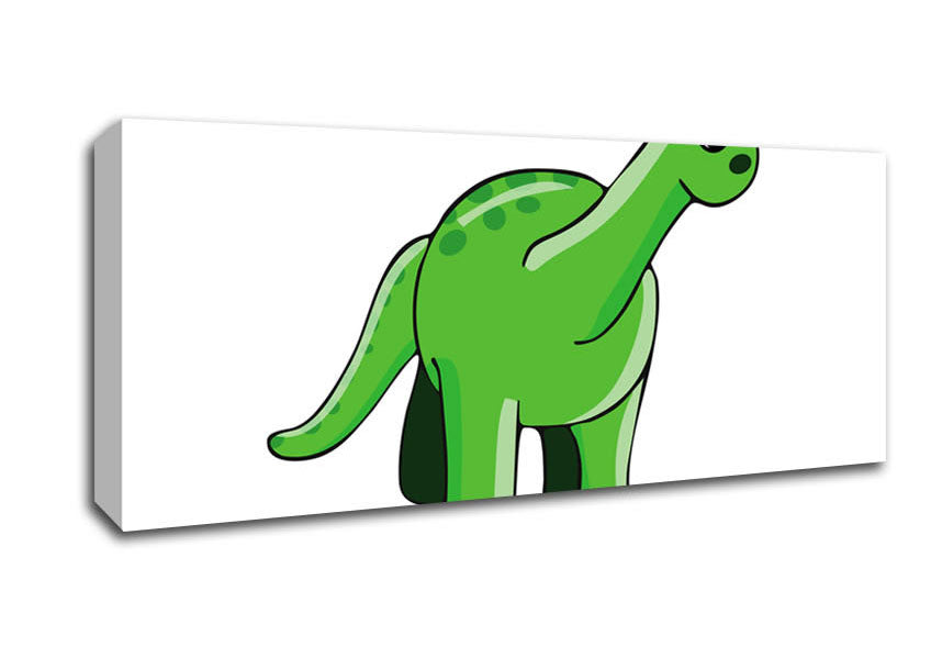 Picture of Suprised Dinosaur White Panoramic Canvas Wall Art