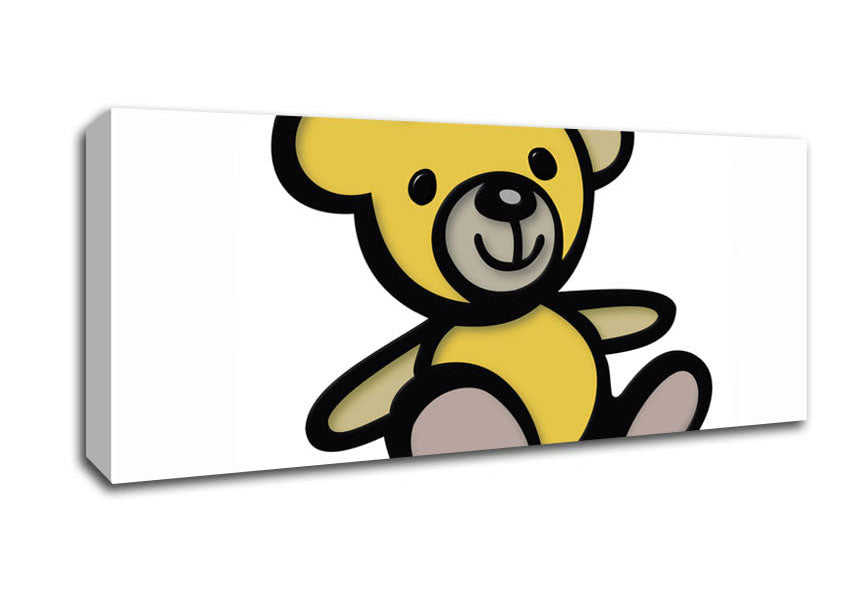 Picture of Teddy Bear Cartoon White Panoramic Canvas Wall Art
