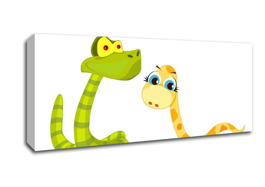 Picture of Two Snakes White Panoramic Canvas Wall Art