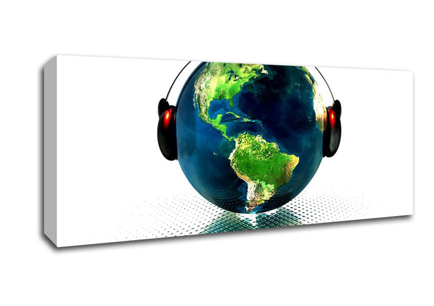 Picture of Earth In Music Panoramic Canvas Wall Art