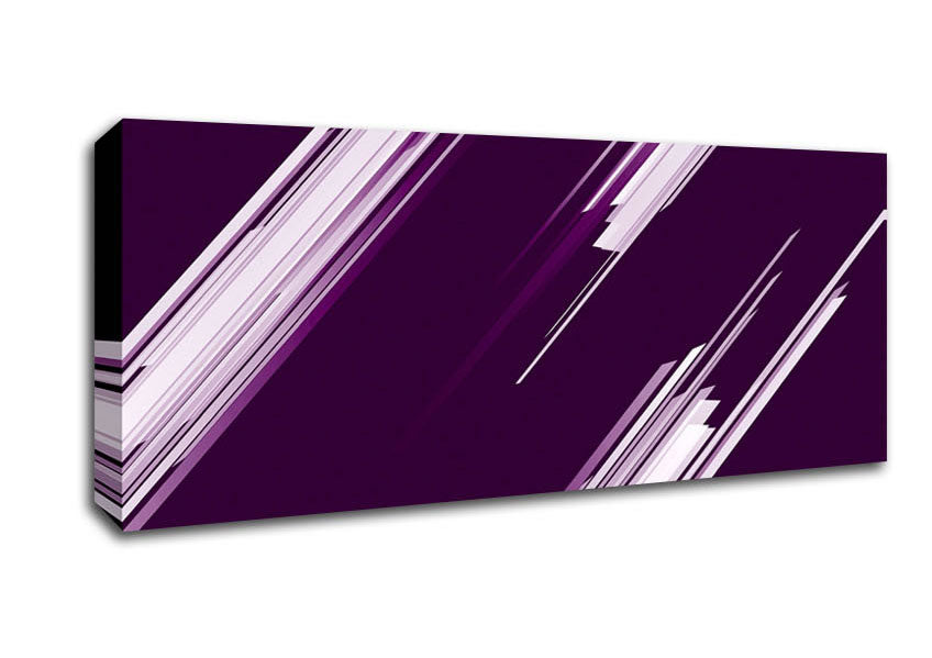 Picture of Shards Of Colour White On Purple Panoramic Canvas Wall Art