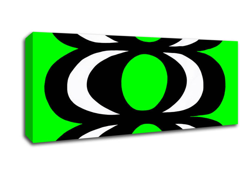 Picture of Space In Time Lime Green Panoramic Canvas Wall Art