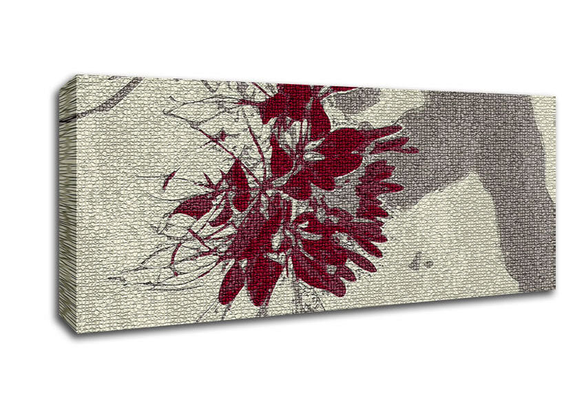 Picture of Retreat Grey Red Panoramic Canvas Wall Art