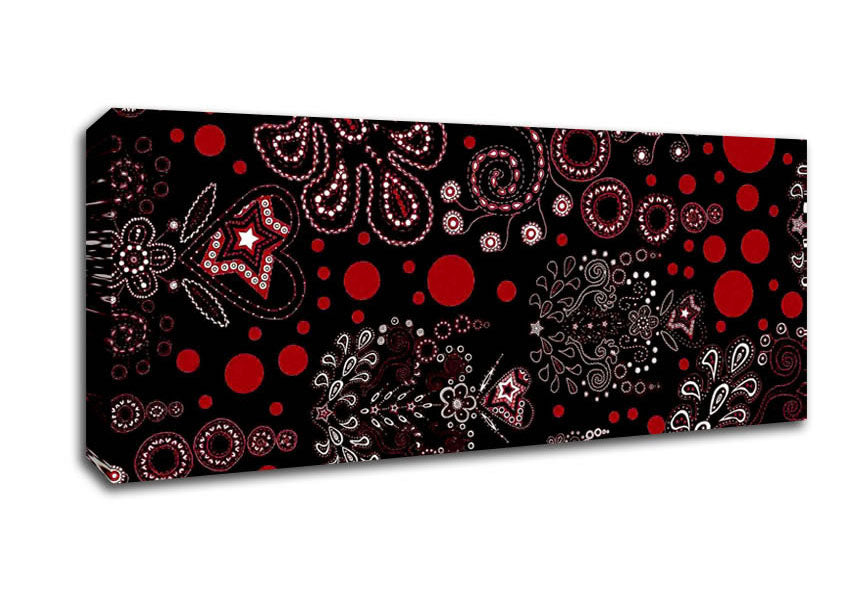 Picture of Bloom Explosion Red Panoramic Canvas Wall Art