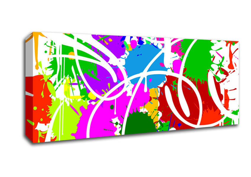 Picture of Vibrant Paint Bomb Panoramic Canvas Wall Art