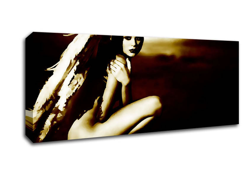 Picture of Naked Angel Chocolate Panoramic Canvas Wall Art