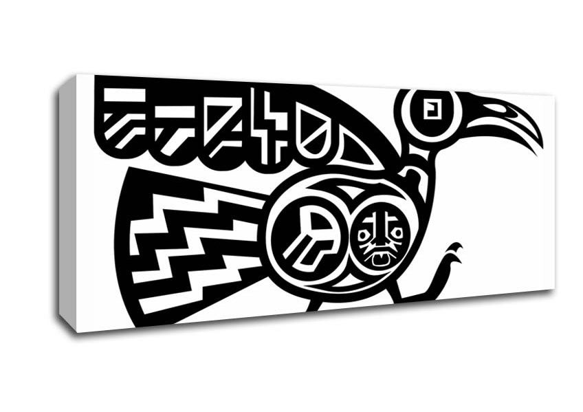 Picture of Tribal Tattoo Bird Panoramic Canvas Wall Art