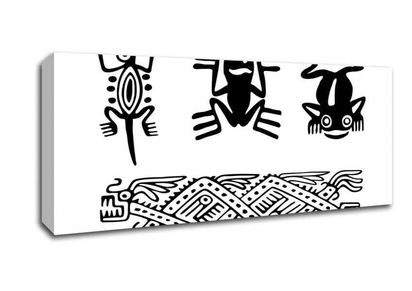 Picture of Tribal Animal Art Panoramic Canvas Wall Art