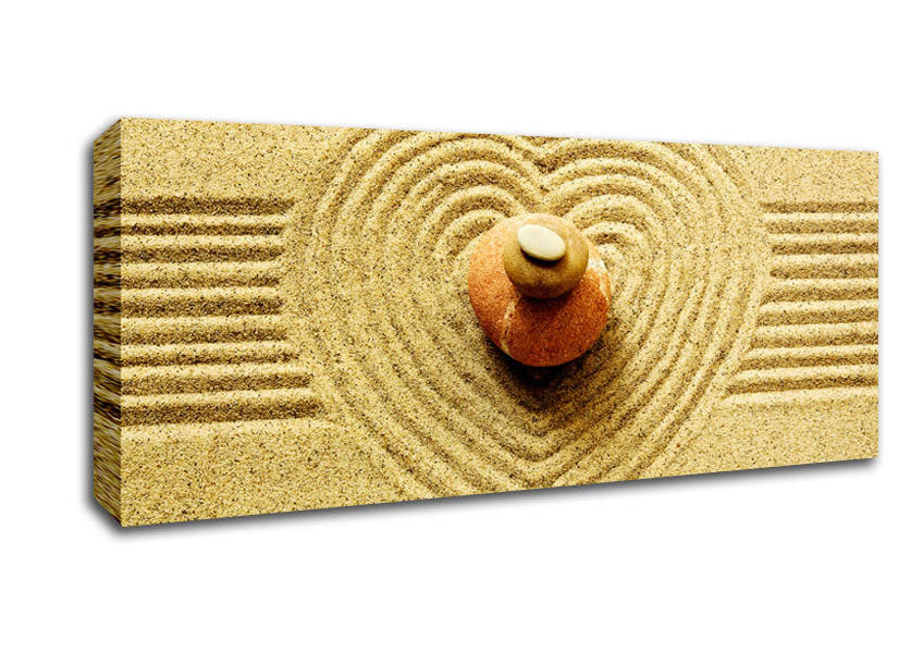 Picture of Love Heart Sand Stone Panoramic Canvas Wall Art