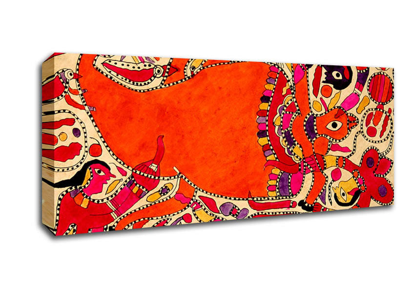 Picture of Aboriginal Madhubani Panoramic Canvas Wall Art