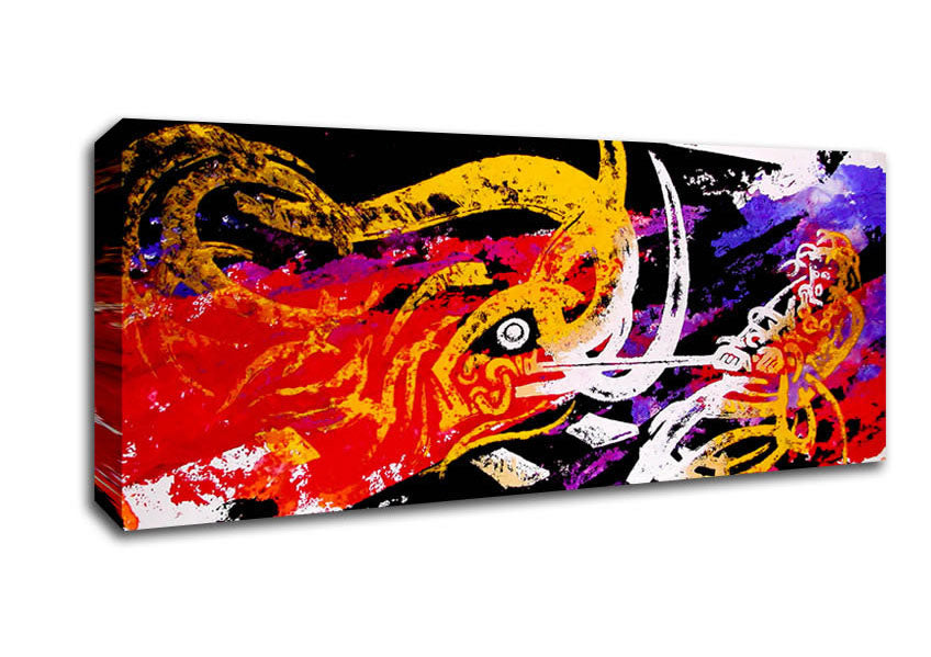 Picture of Tibetan Art Dragon Slayer Panoramic Canvas Wall Art