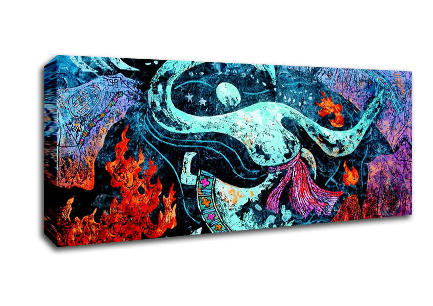 Picture of Tibetan Blue Warrior Panoramic Canvas Wall Art