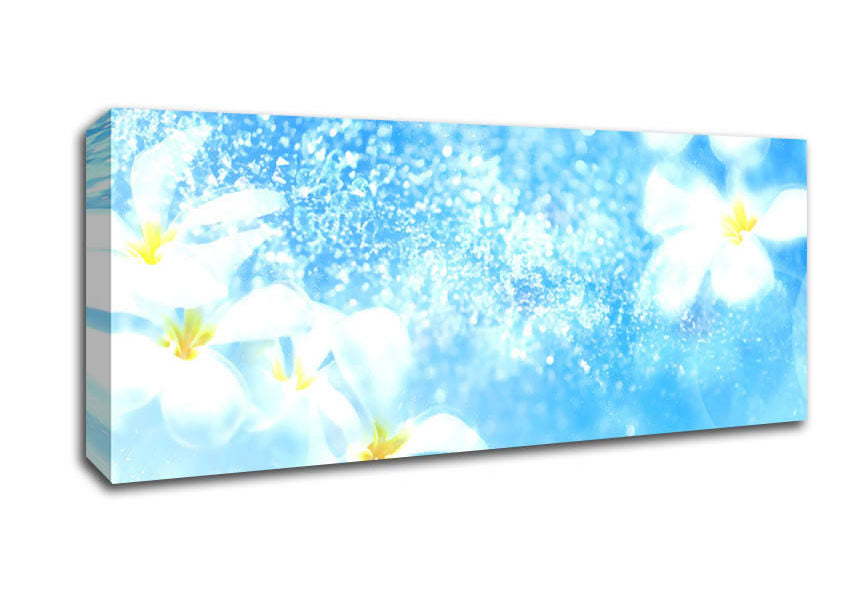 Picture of Plumeria Blue Panoramic Canvas Wall Art