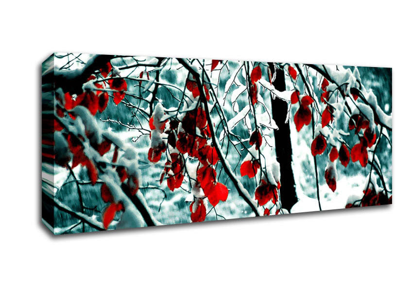 Picture of Snow Leaves Panoramic Canvas Wall Art