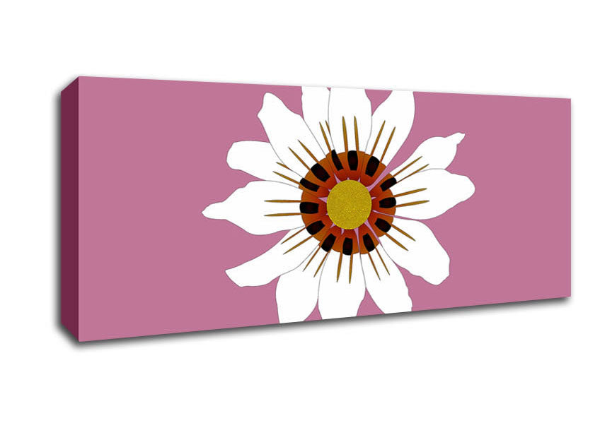Picture of White Daisy Pinks Panoramic Canvas Wall Art