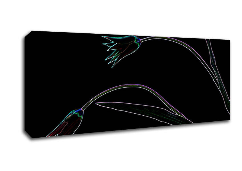 Picture of Abstarct Neon Floral 27 Panoramic Canvas Wall Art
