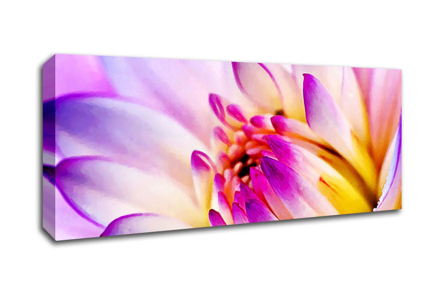 Picture of Stunning Pink Yellow Water Lily Panoramic Canvas Wall Art