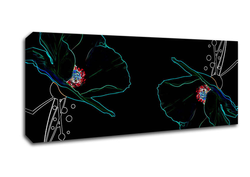 Picture of Abstarct Neon Floral 09 Panoramic Canvas Wall Art