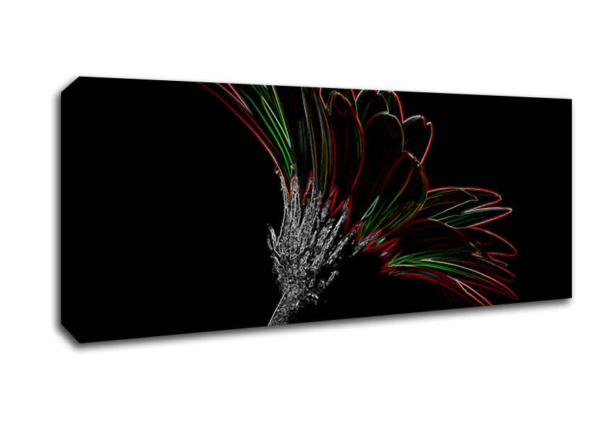 Picture of Abstract Neon Floral Delight Panoramic Canvas Wall Art