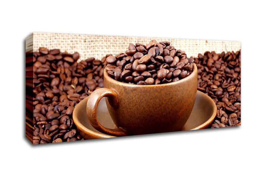 Picture of Coffee Cup Art Panoramic Canvas Wall Art