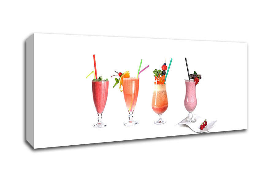 Picture of Summer Cocktails Panoramic Canvas Wall Art