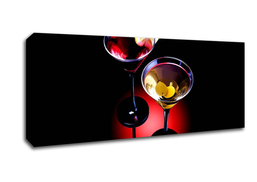 Picture of Two Cocktails Panoramic Canvas Wall Art