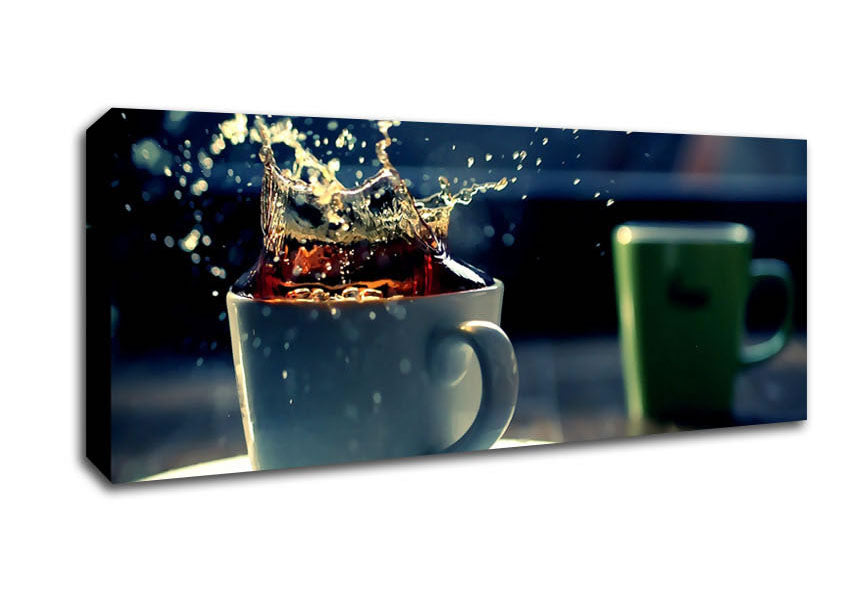 Picture of Coffee Splash Panoramic Canvas Wall Art