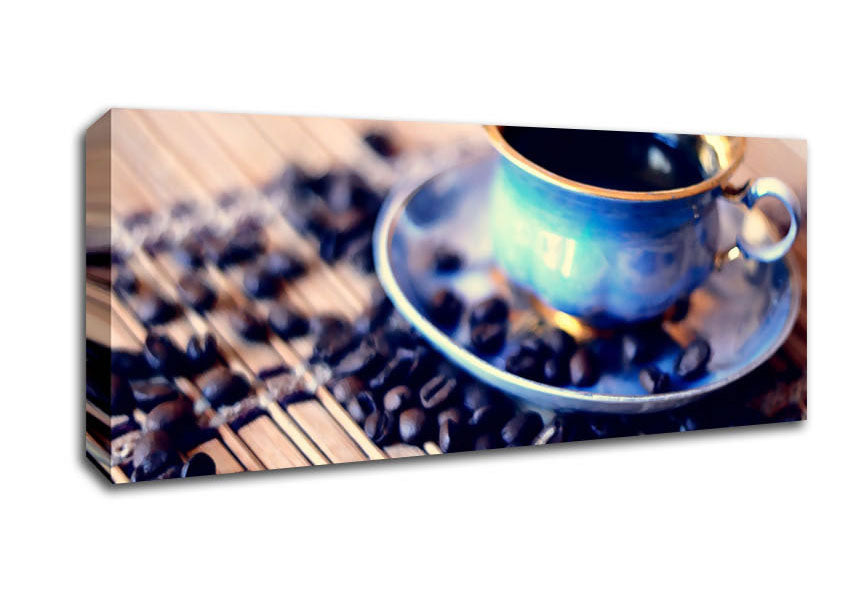 Picture of Posh Coffee Cup Panoramic Canvas Wall Art